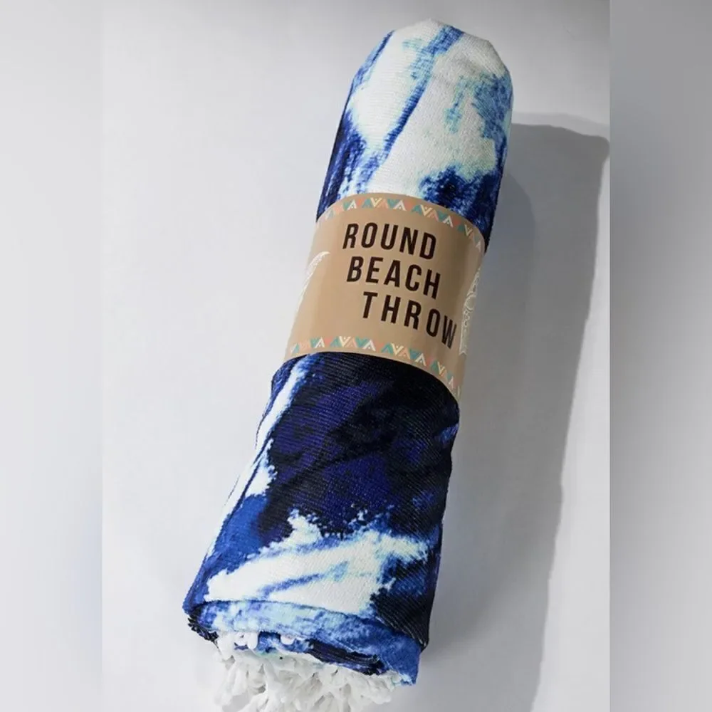 Indigo Wave Round Beach Towel